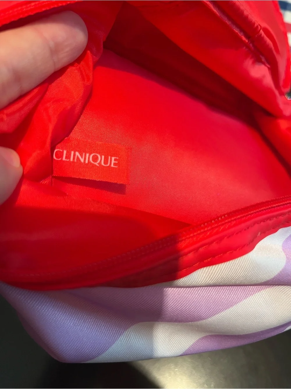 Clinique Red-Lined Purple Wave Makeup Pouch